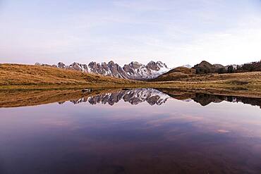 Salfeinersee, Reflection of the Kalkkoegel, Tyrol, Austria, Europe