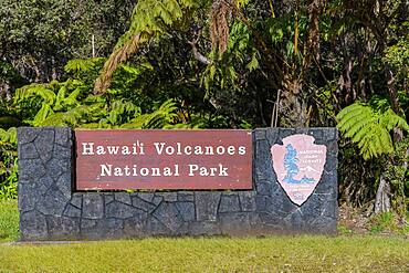 Park entrance, Hawaii, Hawai'i Volcanoes National Park, Big Island