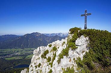 Franz Josef Cross on Mount Katrin, below Nussensee, Bad Ischl, Salzkammergut, Upper Austria, Austria, Europe