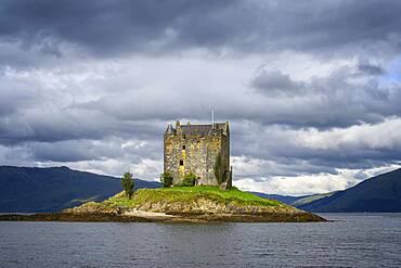 Castle Stalker in Loch Laich, Scotland, Great Britain