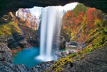 Waterfall Berglistueber, Linthal, Canton Glarus, Switzerland, Europe