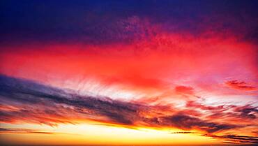 Cloudy sky at sunset, sunset, Agrigento, Sicily, Italy, Europe