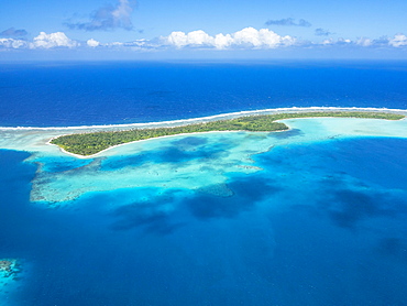 Aerial of the lagoon of Wallis, Wallis and Futuna, Oceania