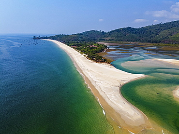 Aerial of Tizit beach, Dawei, Mon state, Myanmar, Tanintharyi Region, Myanmar, Asia