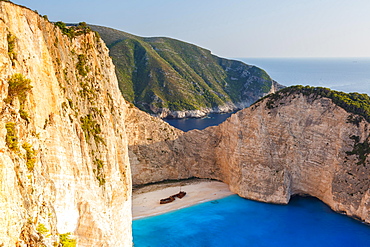 Beach shipwreck Navagio Beach, Zakynthos, Greece, Europe