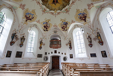 Interior view Loretto Chapel, Oberstdorf, Oberallgaeu, Allgaeu, Bavaria, Germany, Europe