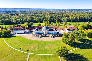 Solitude Castle aerial view city architecture trip in Stuttgart, Germany, Europe