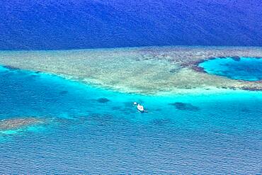 Vacation paradise ship boat sea text free space copyspace aerial photo tourism in maldives