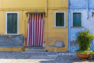 Colorful houses, colorful facade, Burano Island, Venice, Veneto, Italy, Europe