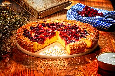 Cherry fruit pie, fruitcake