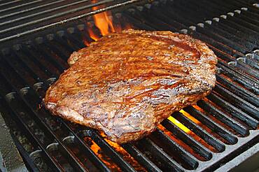 Succulent flank steak on the BBQ