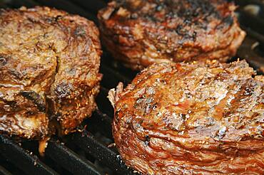 Succulent wrapped flank steak on the BBQ