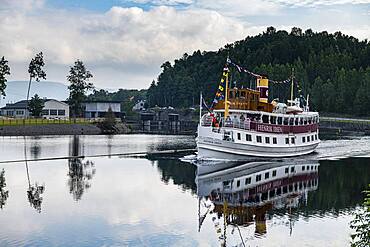 Tourist boat on the Telemark Canal, Norway, Europe