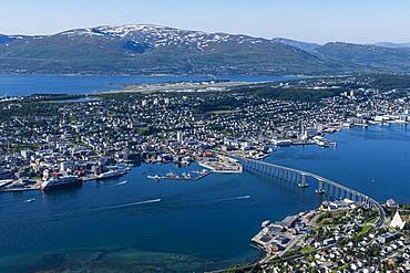 Overlook over Tromso from Fjellstua, Tromso, Norway, Europe