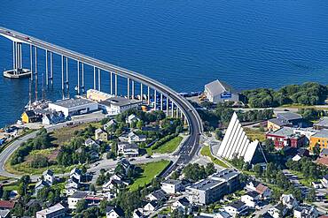 Overlook over Tromso from Fjellstua, Tromso, Norway, Europe