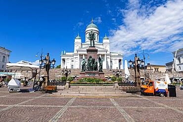 Senate square before the Helsinki Cathedral, Helsinki, Finland, Europe