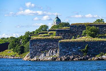 Fortified walls at the Unesco world heritage site Suomenlinna sea fortress, Helsinki, Finland, Europe