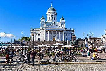 Senate square before the Helsinki Cathedral, Helsinki, Finland, Europe