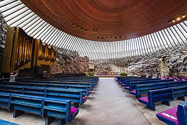 Temppeliaukion Church carved in the rock, Helsinki, Finland, Europe