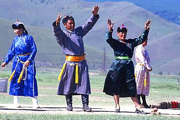 Judges during a men archery competition, Ulan Bator, Mongolia, Asia