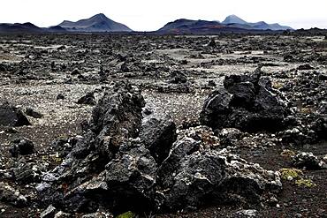 Lava desert Krepputunga, lava rock, lava boulders, volcanic crater, highland road Austurleio, Asturleid, F 910, highlands, central Iceland, Iceland, Europe