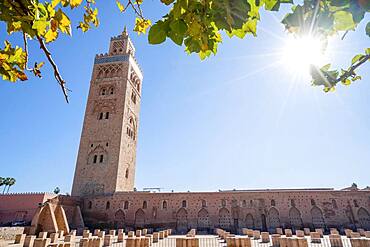 Koutoubia mosque from 12th century in old town of Marrakech, Morocco, Africa