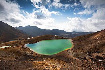 Volcanic lake, Tongariro National Park, Ruapehu District, North Island, New Zealand, Oceania