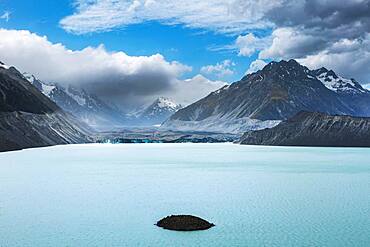 Landscape, Tasman Lake, Tasman Glacier, Canterbury region, Mackenzie District, South Island, New Zealand, Oceania