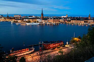 Old Town Stockholm at Blue Hour, Gamla stan, Stockholm, Sweden, Europe