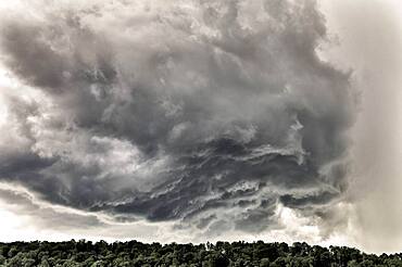 Thunderstorm approaching Stuttgart, Baden-Wuerttemberg, Germany, Europe