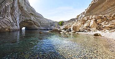 In the collapsed cave Sykia, Milos, Cyclades, Greece, Europe