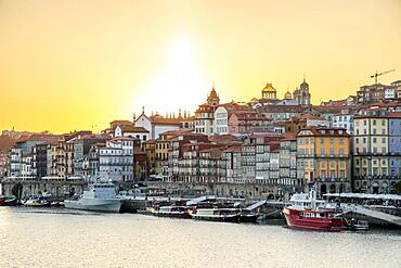 Historic downtown of city of Porto by sunset, Portugal, Europe