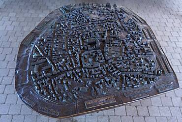 Relief view of the town of Bad Windsheim, Franconian Open Air Museum, Middle Franconia, Bavaria, Germany, Europe