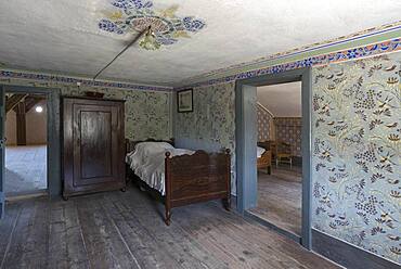 Sleeping chambers in a historic farmhouse, Franconian Open Air Museum, Bad Windsheim, Middle Franconia, Bavaria, Germany, Europe