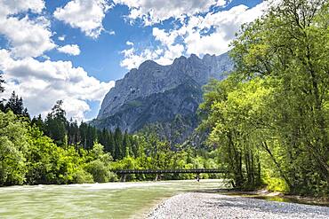 River Enns, summit of the Hochtor group, Gesaeuse National Park, Styria, Austria, Europe