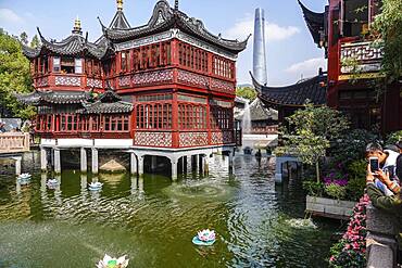 Huxinting Tea House in the Yu Yuan Garden in Huangpu, back Shanghai, People's Republic of China