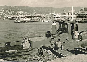 Port of Trieste, Trieste, Regione Autonoma Friuli Venezia Giulia, historical photo from 1961, Italy, Europe