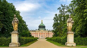 New Palace in Sanssouci Palace Park in Potsdam, Potsdam, Brandenburg, Germany, Europe