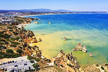 Cliffs and beaches in Ponta da Piedade, Lagos, Algarve, Portugal, Europe