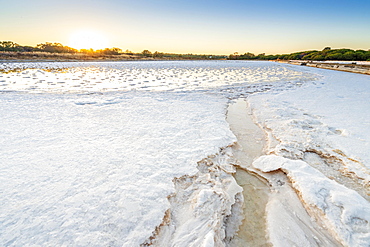 Salt production, saline, Faro, Algarve, Portugal, Europe