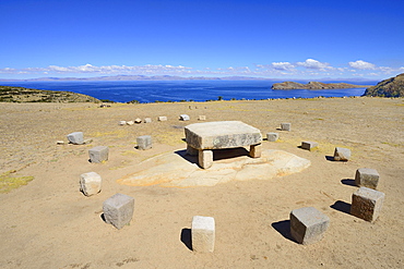 Roca Sagrada, Inca cult site, Isla del Sol, Lake Titicaca, La Paz Department, Bolivia, South America