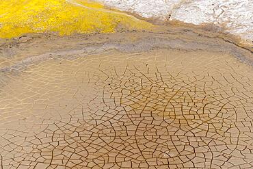 Yellow-coloured sulphur stones, Alexandros crater, Nisyros, Dodecanese, Greece, Europe