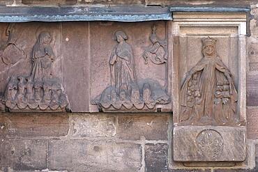 Epitaphs of the Mantle Madonnas, 14th century, Church of St. Sebald, Nuremberg, Middle Franconia, Bavaria, Germany, Europe