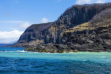 Coastline along the Unesco world heritage site Shiretoko National Park, Hokkaido, Japan, Asia