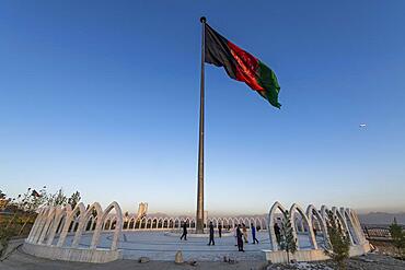 Giant flag over Kabul, Afghanistan, Asia