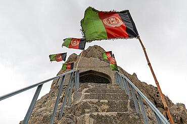 Afghan flags at Chil Zena (Forty steps), Kandahar, Afghanistan, Asia