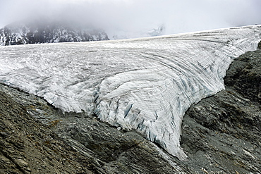 Glacier in retreat, Turtmann Glacier, Zinal, Val d'Anniviers, Valais, Switzerland, Europe