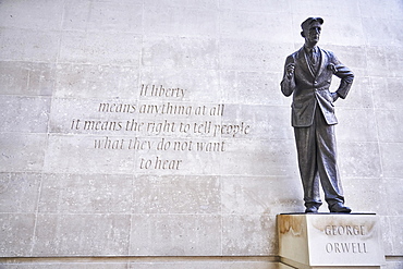 George Orwell congestion at BBC Broadcasting House, London, England, United Kingdom, Europe