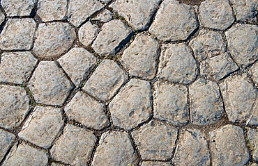 Glacier-carved basalt columns, Kirkjugolf or church pavement, Kirkjubaejarklaustur, Skaftarhreppur, Suourland, Iceland, Europe