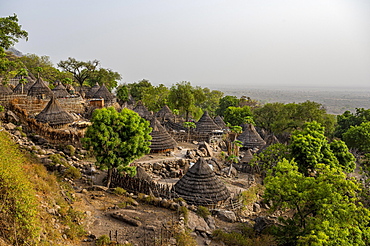 Tradtional build huts of the Otuho or Lutoko tribe in a village in the Imatong mountains, Eastern Equatoria, South Sudan, Africa